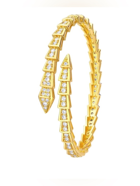 Gold Crystal Pavé Watch and Cuff Bracelet Set